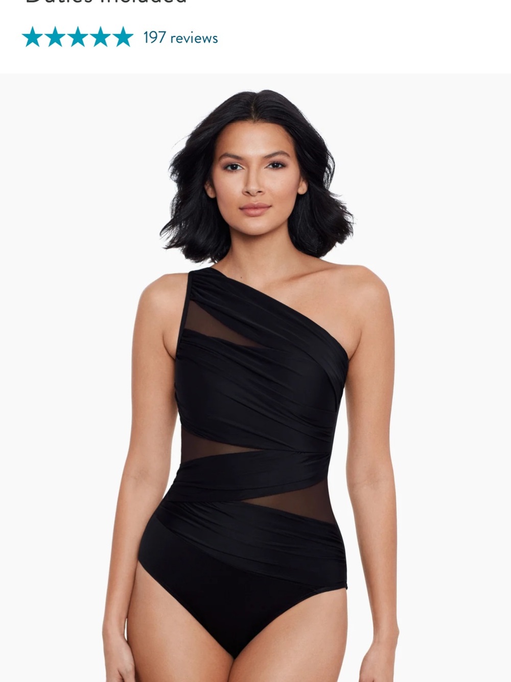 Miraclesuit One-Shoulder Black Women’s Swimsuit NWT Retails for $330